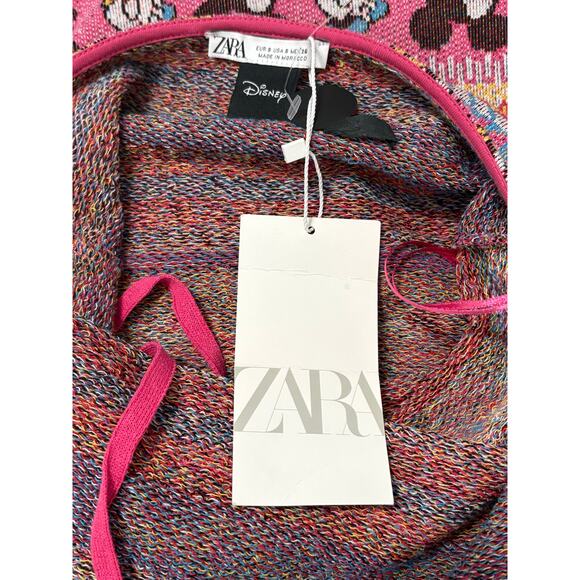NWT Zara Disney Jacquard Bodycon Dress Women's Small Mickey Mouse Donald Duck - Picture 8 of 10